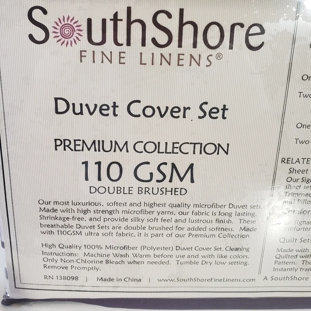 Southshore fine linens premium collection duvet